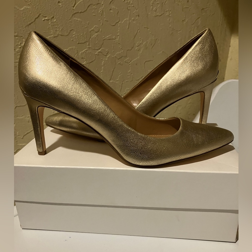 Soft Gold tone 3 inch heels. New, with box